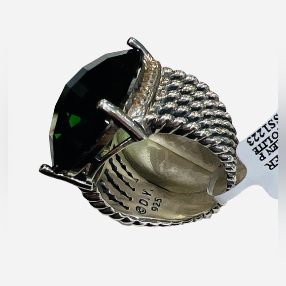 David Yurman Wheaton Ring Collection Prasiolite Stone And Diamond Ring - Picture 5 of 5